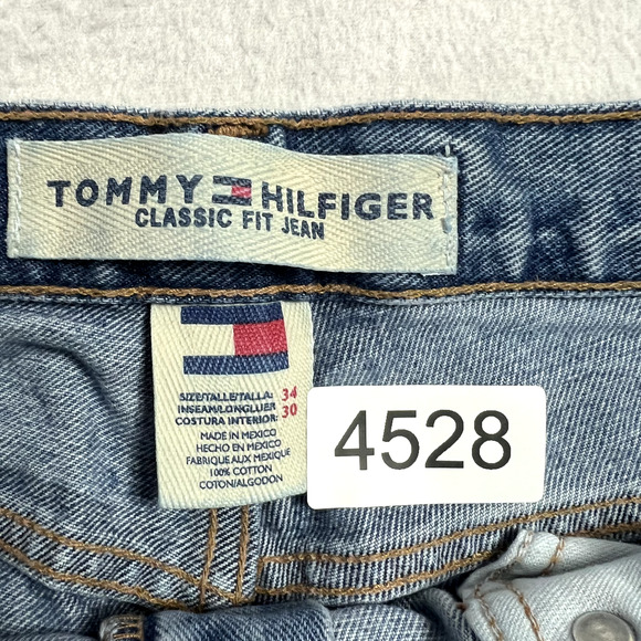 Tommy Hilfiger Jeans Classic Fit Mens 34x30 Denim Medium Wash Vintage - Picture 7 of 9